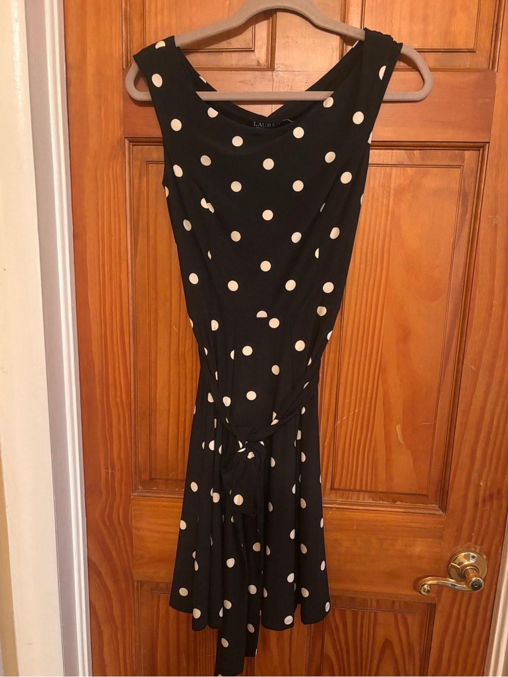 Ralph Lauren Black Dress with Cream Polka Dots